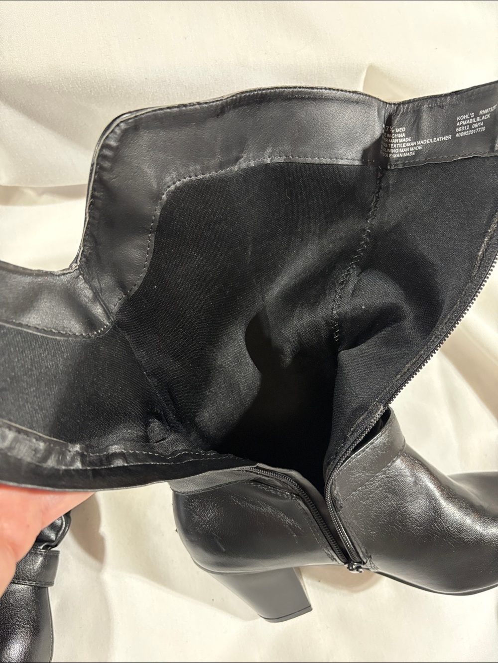 Kohl's Black Slouchy Mid-Calf Heeled Boots - Picture 7 of 11